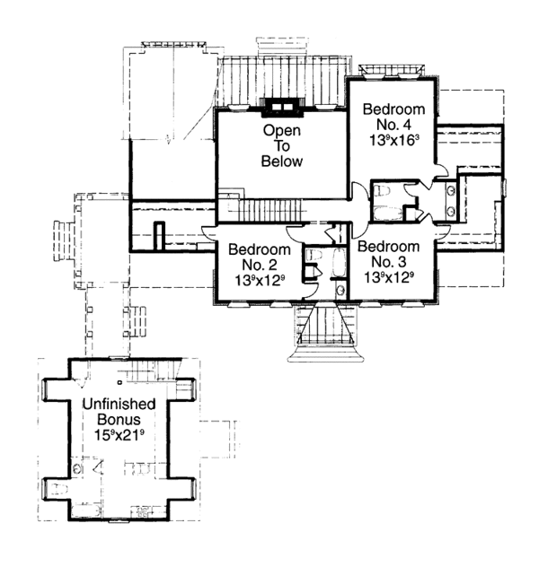 Home Plan - Classical Floor Plan - Upper Floor Plan #429-209