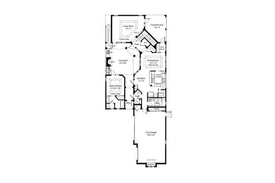Floor Plan - Main Floor for Mediterranean House Plan #938-28 - 4 bed, 4.5 bath