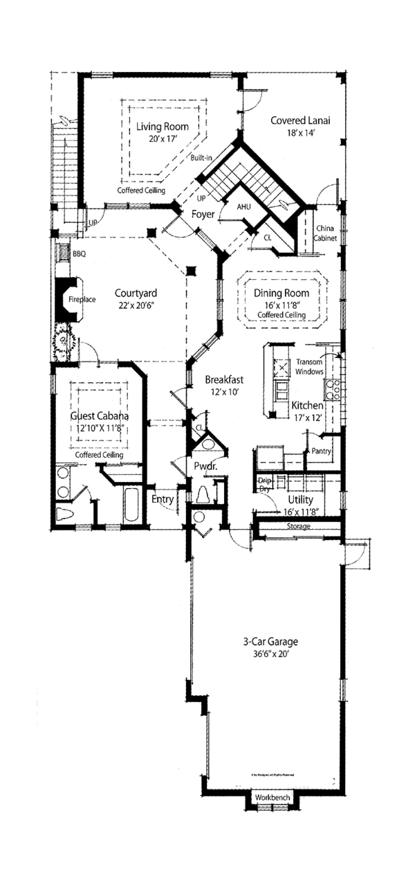House Design - Mediterranean Floor Plan - Main Floor Plan #938-28