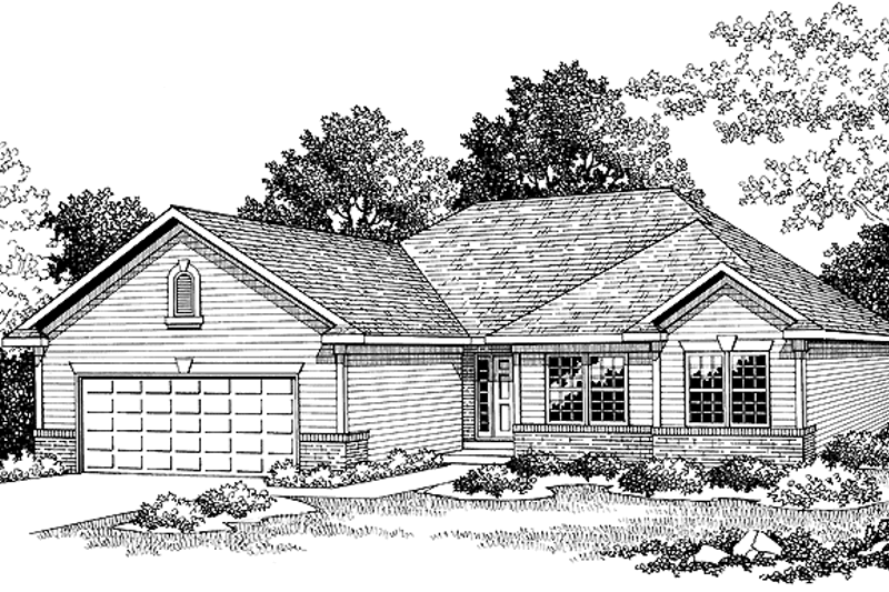 Dream House Plan - Ranch Exterior - Front Elevation Plan #70-1360
