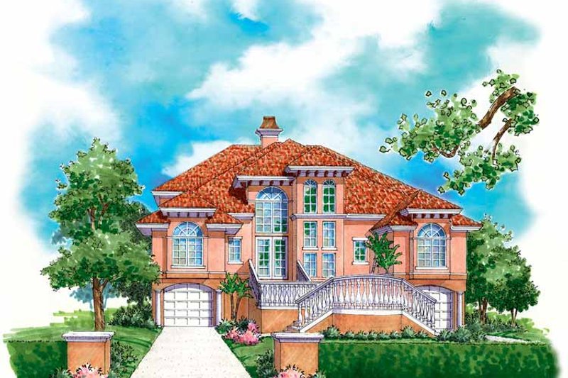 Dream House Plan - Mediterranean Exterior - Front Elevation Plan #930-125