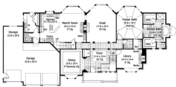 Dream House Plan - Traditional Floor Plan - Main Floor Plan #51-790