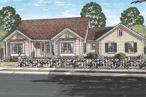 Architectural House Design - Exterior - Front Elevation for Ranch House Plan #513-2157 - 3 bed, 2 bath