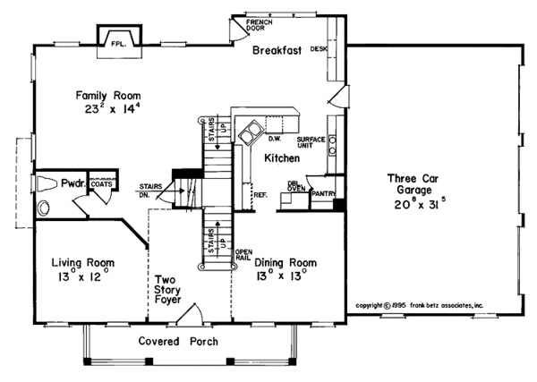Architectural House Design - Classical Floor Plan - Main Floor Plan #927-73