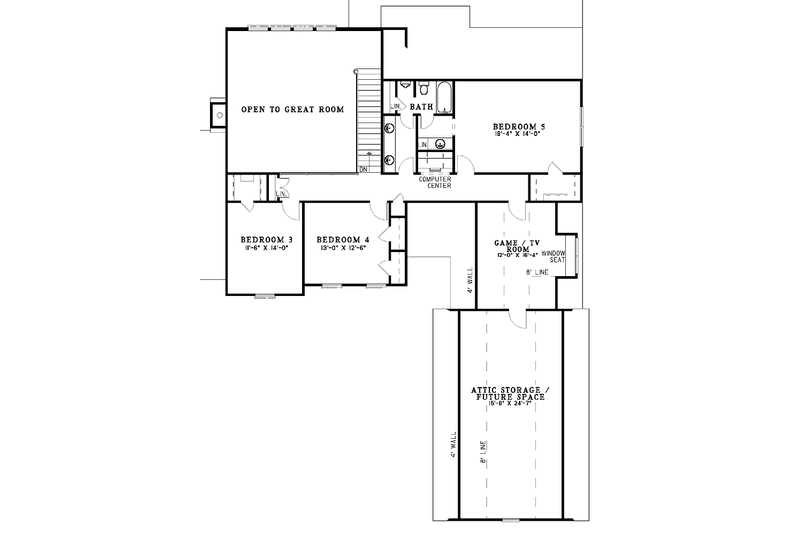 Home Plan - Floor Plan - Upper Floor for Colonial House Plan #17-3065 - 5 bed, 3.5 bath