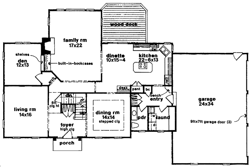 Home Plan - Floor Plan - Main Floor for Classical House Plan #328-296 - 4 bed, 2.5 bath