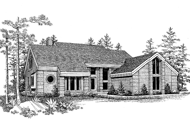 House Blueprint - Contemporary Exterior - Front Elevation Plan #72-860
