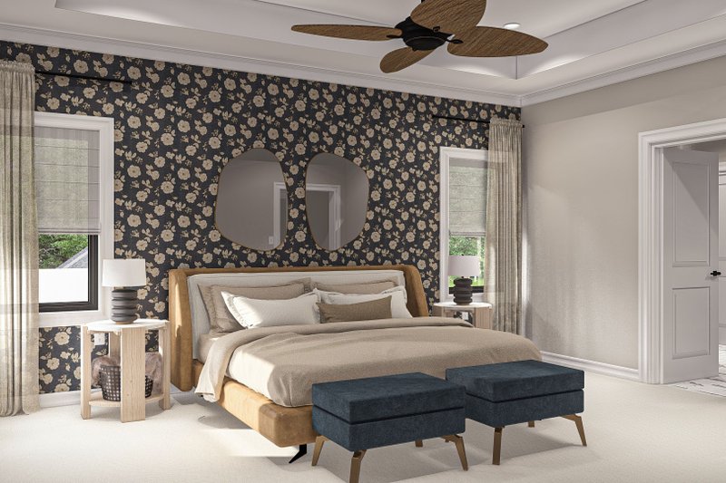 House Blueprint - Interior - Master Bedroom for Modern House Plan #455-504 - 4 bed, 4 bath