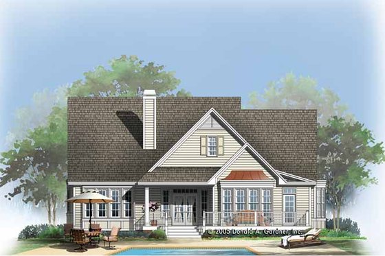 Exterior - Rear Elevation for Traditional House Plan #929-769 - 4 bed, 4 bath