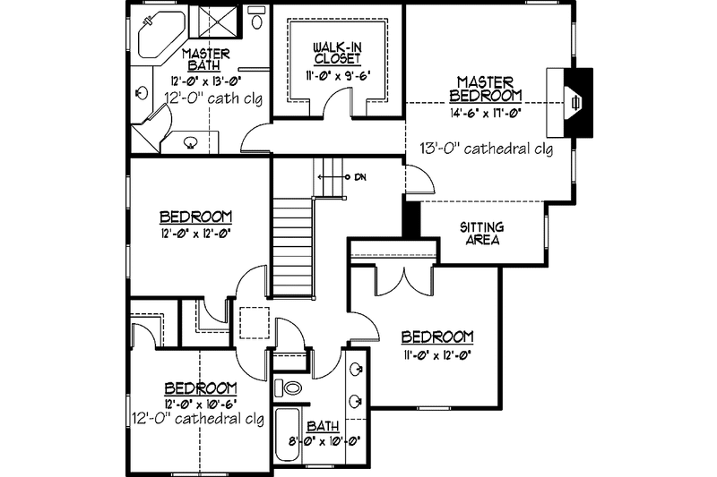 Dream House Plan - Floor Plan - Upper Floor for Country House Plan #978-14 - 4 bed, 2.5 bath