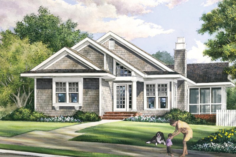 Architectural House Design - Exterior - Front Elevation for Bungalow House Plan #137-360 - 3 bed, 2 bath