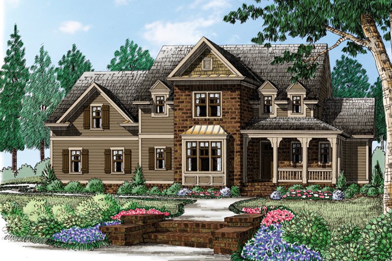 Architectural House Design - Traditional Exterior - Front Elevation Plan #927-957