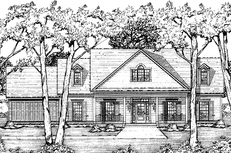 Architectural House Design - Country Exterior - Front Elevation Plan #36-596