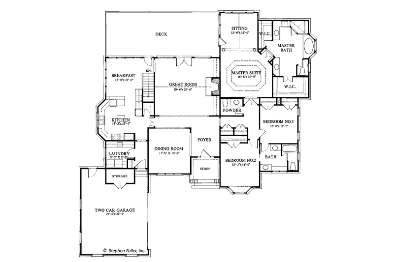 Home Plan - Floor Plan - Main Floor for Country House Plan #429-87 - 3 bed, 2.5 bath