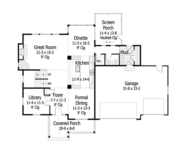 House Plan Design - Traditional Floor Plan - Main Floor Plan #51-1108