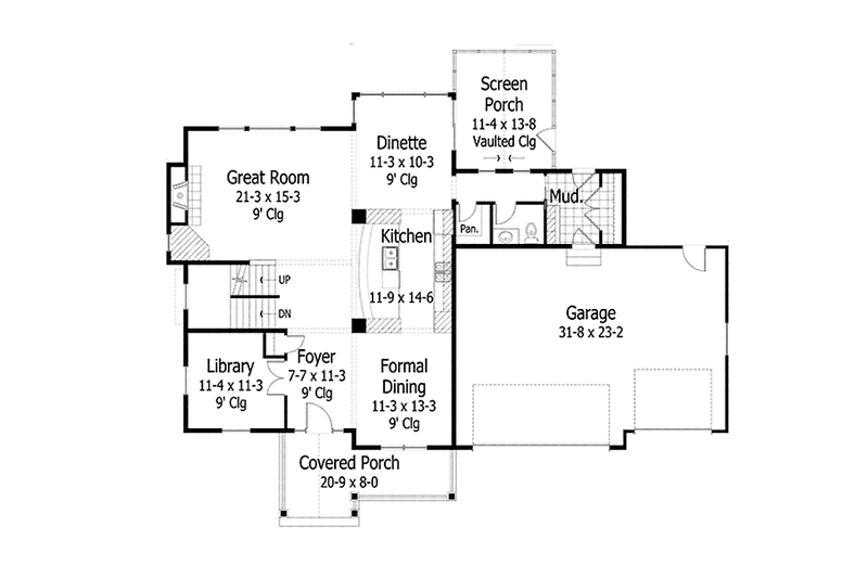 Home Plan - Floor Plan - Main Floor for Traditional House Plan #51-1108 - 3 bed, 2.5 bath