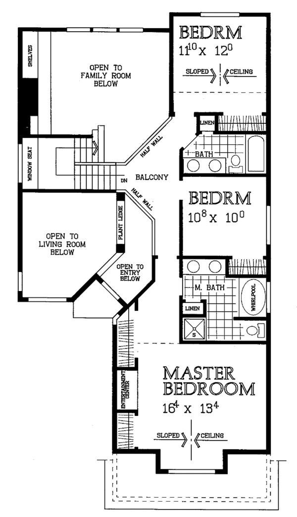 House Plan Design - Traditional Floor Plan - Upper Floor Plan #72-957