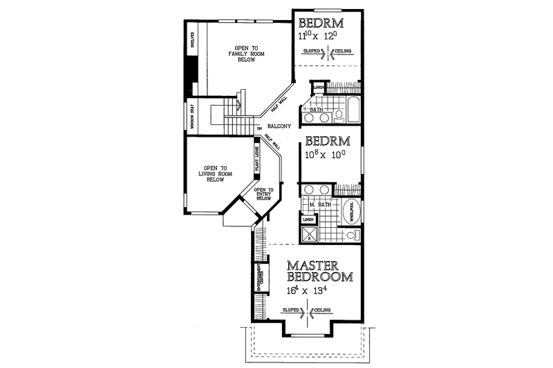 Home Plan - Floor Plan - Upper Floor for Traditional House Plan #72-957 - 3 bed, 2.5 bath