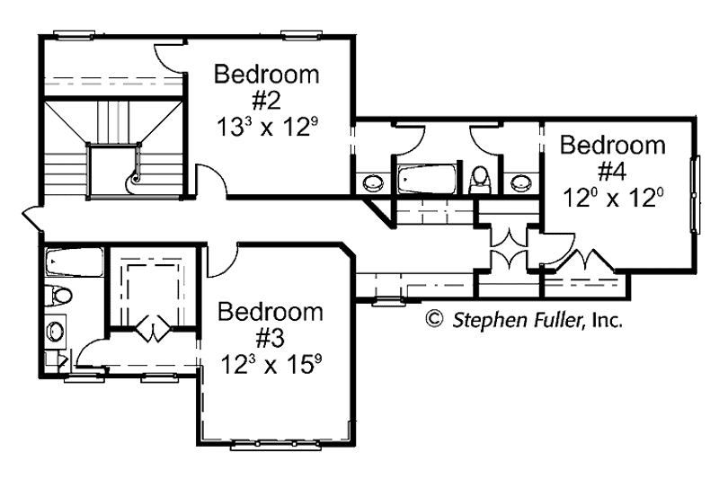 Home Plan - Floor Plan - Upper Floor for Country House Plan #429-415 - 4 bed, 3.5 bath