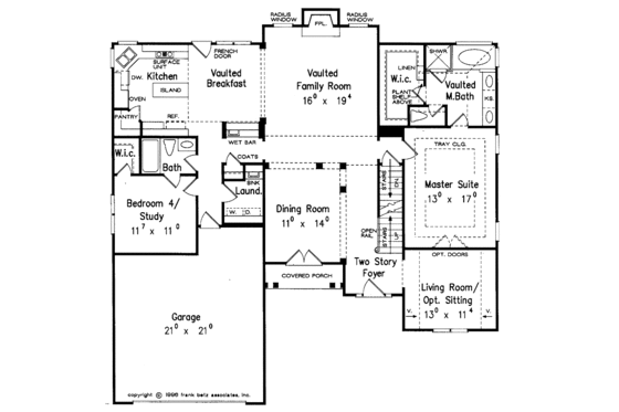 Floor Plan - Main Floor for Mediterranean House Plan #927-198 - 4 bed, 3 bath