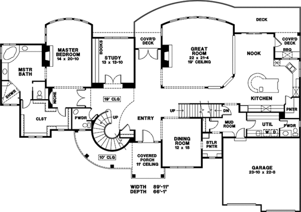 House Design - Traditional Floor Plan - Main Floor Plan #966-78