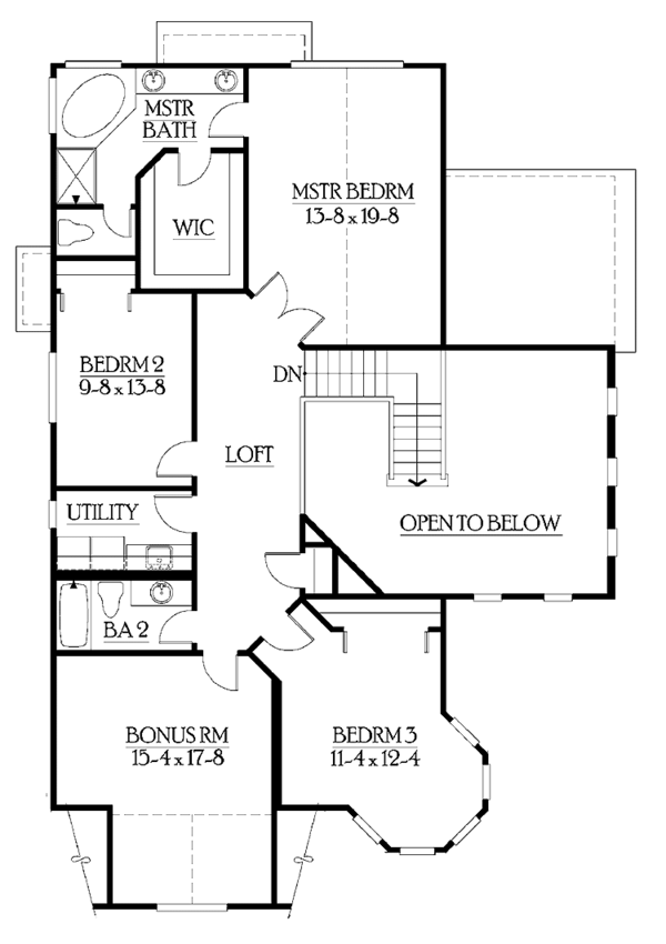 House Plan Design - Craftsman Floor Plan - Upper Floor Plan #132-316