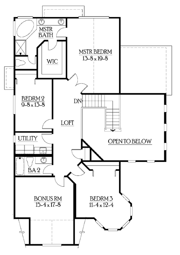 Architectural House Design - Craftsman Floor Plan - Upper Floor Plan #132-316