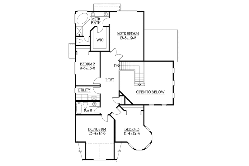 Home Plan - Floor Plan - Upper Floor for Craftsman House Plan #132-316 - 3 bed, 2.5 bath