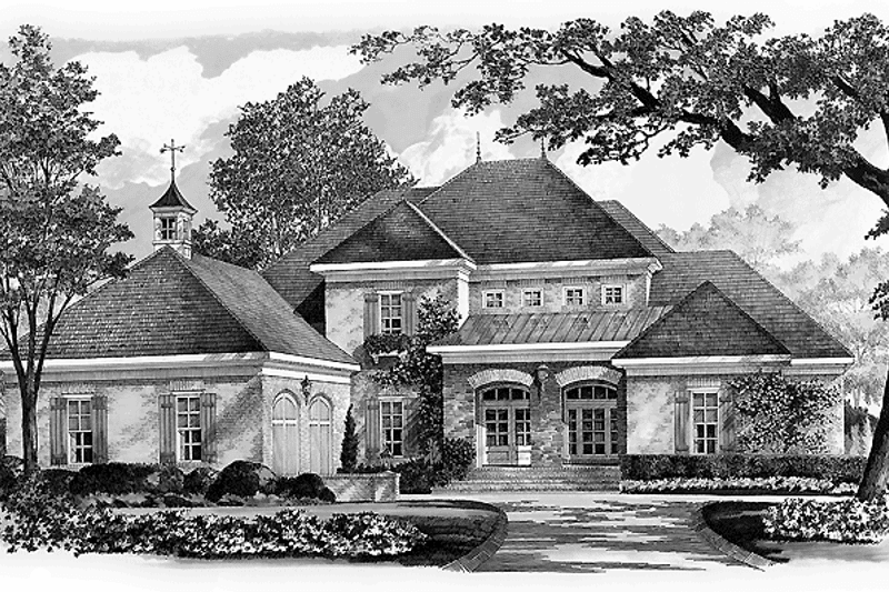 Home Plan - Exterior - Front Elevation 3 for European House Plan #952-282 - 4 bed, 3.5 bath
