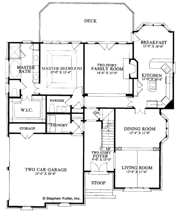 Architectural House Design - Colonial Floor Plan - Main Floor Plan #429-106