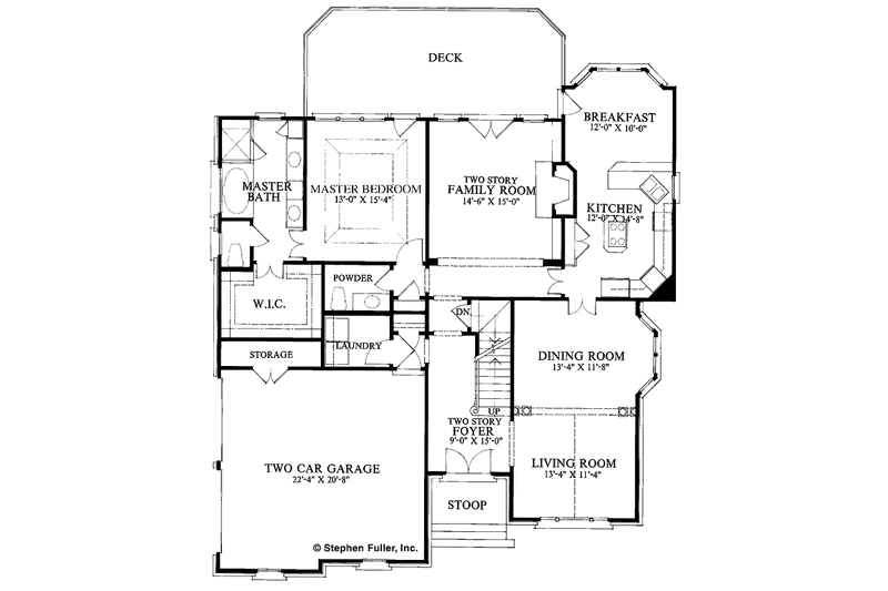House Blueprint - Floor Plan - Main Floor for Colonial House Plan #429-106 - 3 bed, 2.5 bath