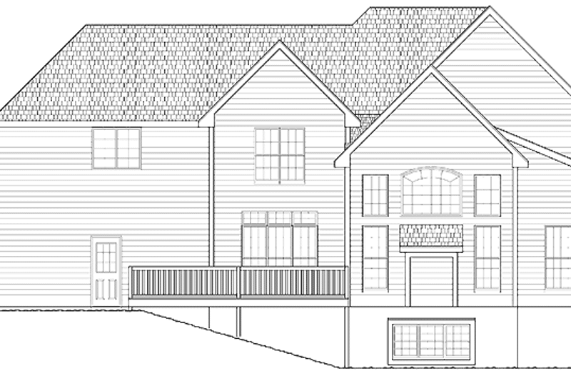 Architectural House Design - Exterior - Rear Elevation for Craftsman House Plan #328-444 - 4 bed, 2.5 bath