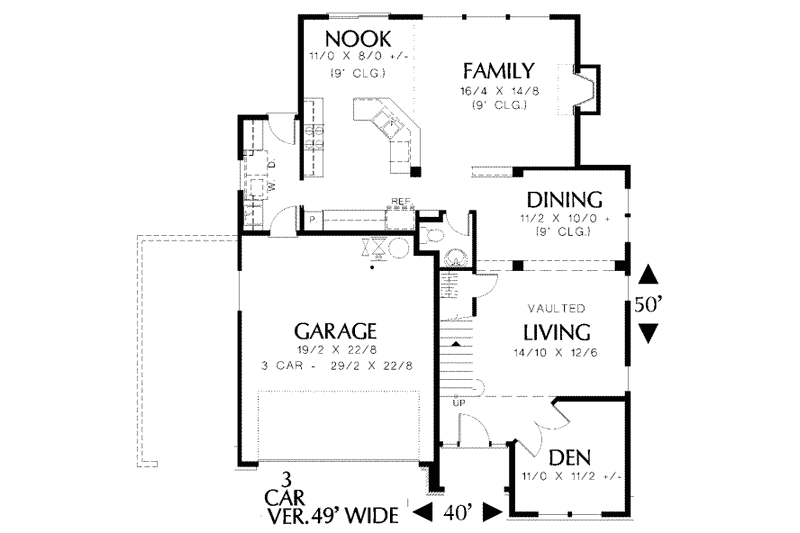 Home Plan - Floor Plan - Main Floor for Traditional House Plan #48-175 - 5 bed, 2.5 bath