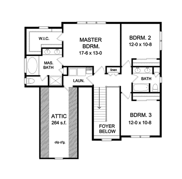 House Design - Country Floor Plan - Upper Floor Plan #1010-121