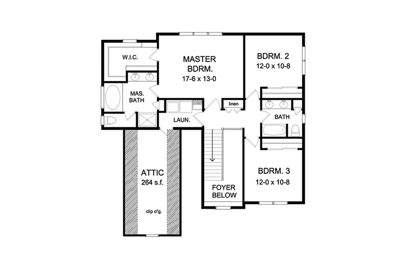 Dream House Plan - Floor Plan - Upper Floor for Country House Plan #1010-121 - 3 bed, 2.5 bath