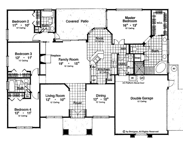 Dream House Plan - Mediterranean Floor Plan - Main Floor Plan #417-638