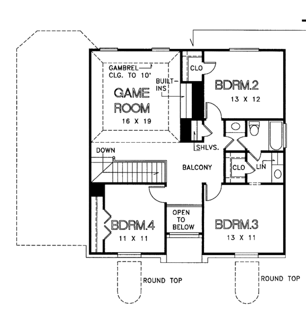 Dream House Plan - Country Floor Plan - Upper Floor Plan #974-19