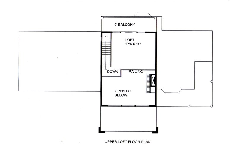 Architectural House Design - Floor Plan - Upper Floor for Craftsman House Plan #117-924 - 1 bed, 2 bath