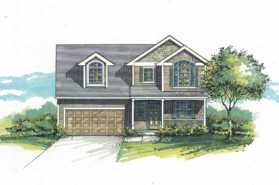Exterior - Front Elevation for Craftsman House Plan #53-502 - 3 bed, 2.5 bath
