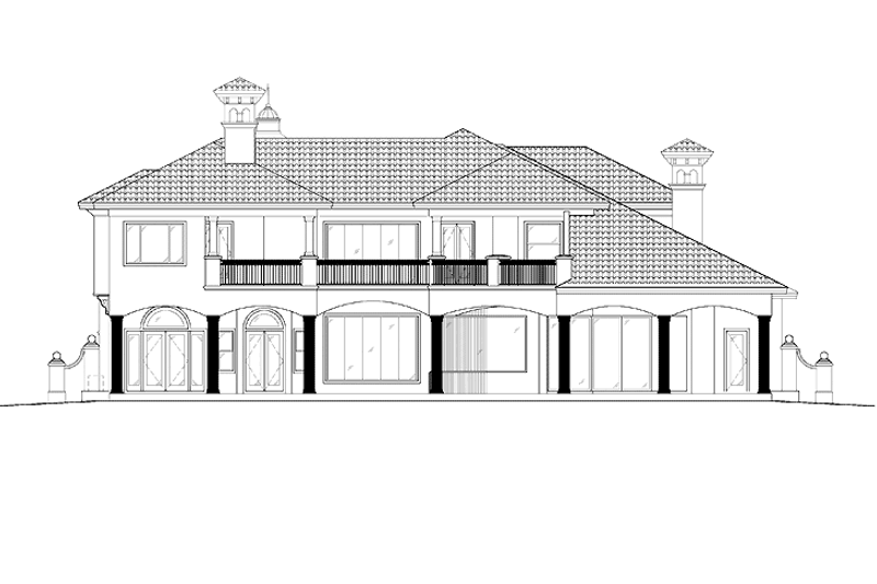 Dream House Plan - Exterior - Rear Elevation for Mediterranean House Plan #1017-108 - 4 bed, 4.5 bath