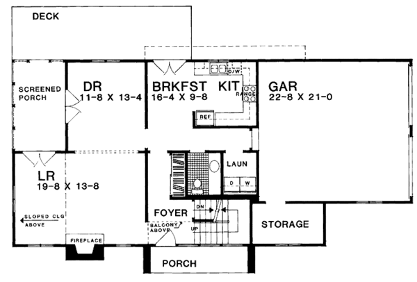 House Blueprint - Contemporary Floor Plan - Main Floor Plan #72-1064