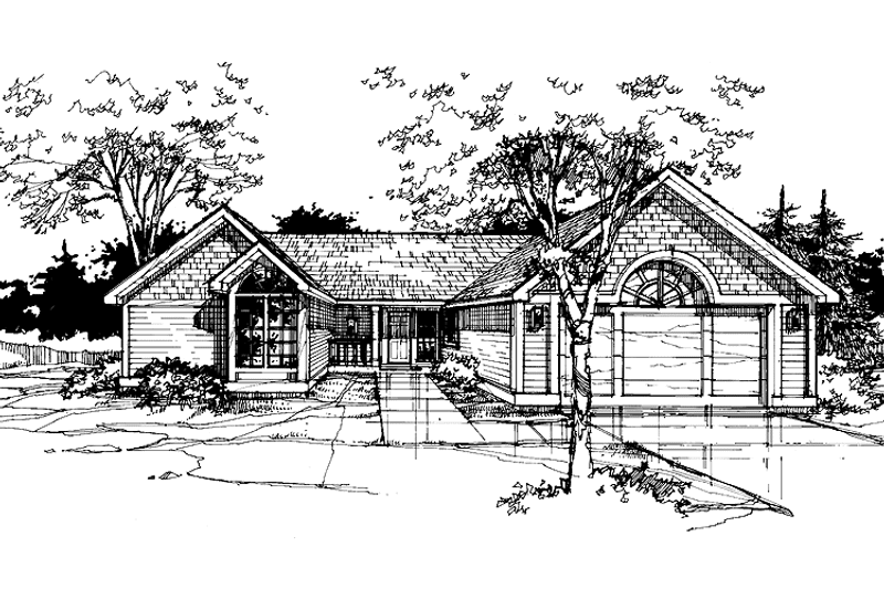 Dream House Plan - Exterior - Front Elevation 3 for Ranch House Plan #320-710 - 3 bed, 2.5 bath