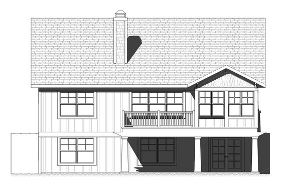 Exterior - Rear Elevation for Craftsman House Plan #901-122 - 3 bed, 2.5 bath