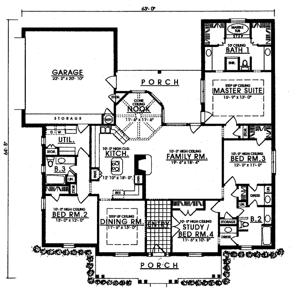 Southern Floor Plan - Main Floor Plan #40-255
