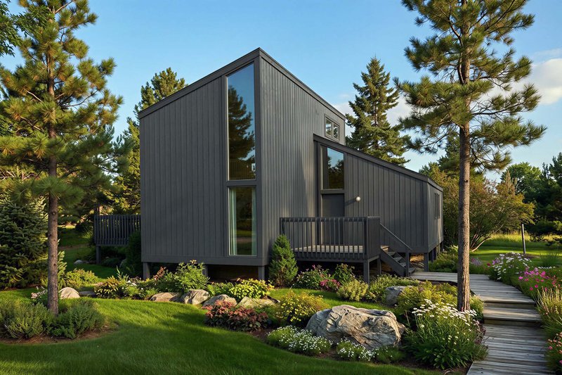 Exterior - Front Elevation 2 for Contemporary House Plan #312-543 - 2 bed, 2 bath