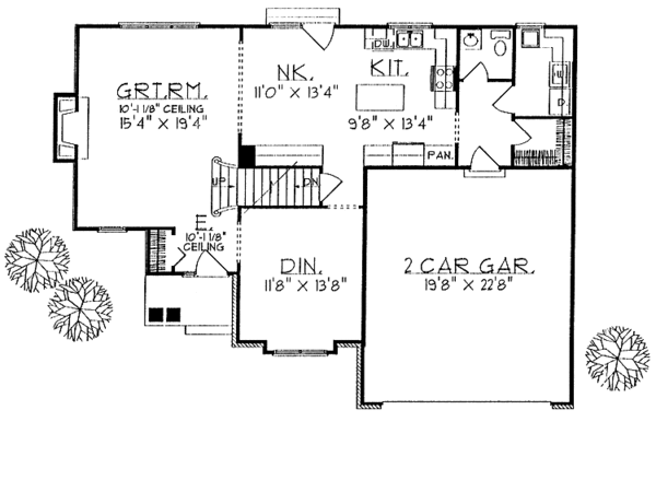 House Blueprint - Traditional Floor Plan - Main Floor Plan #70-1314