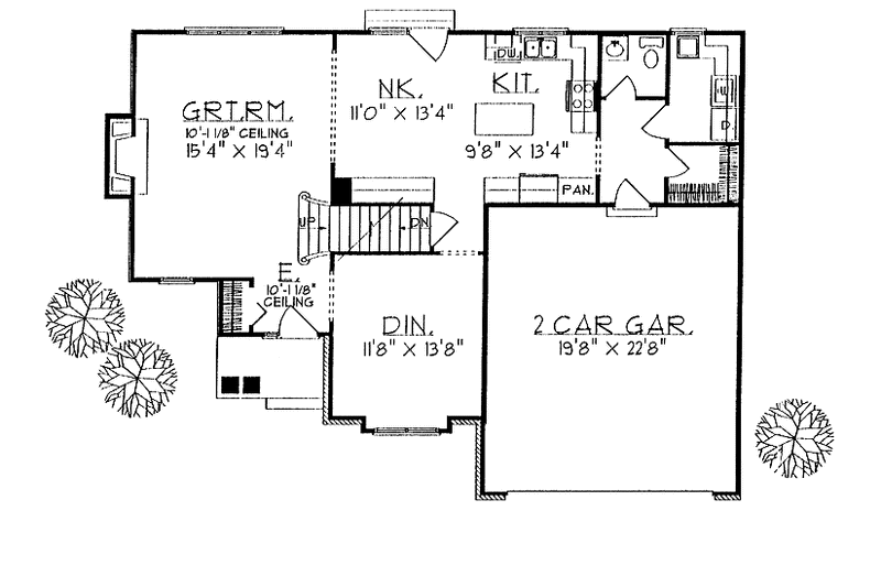 Architectural House Design - Floor Plan - Main Floor for Traditional House Plan #70-1314 - 4 bed, 2.5 bath