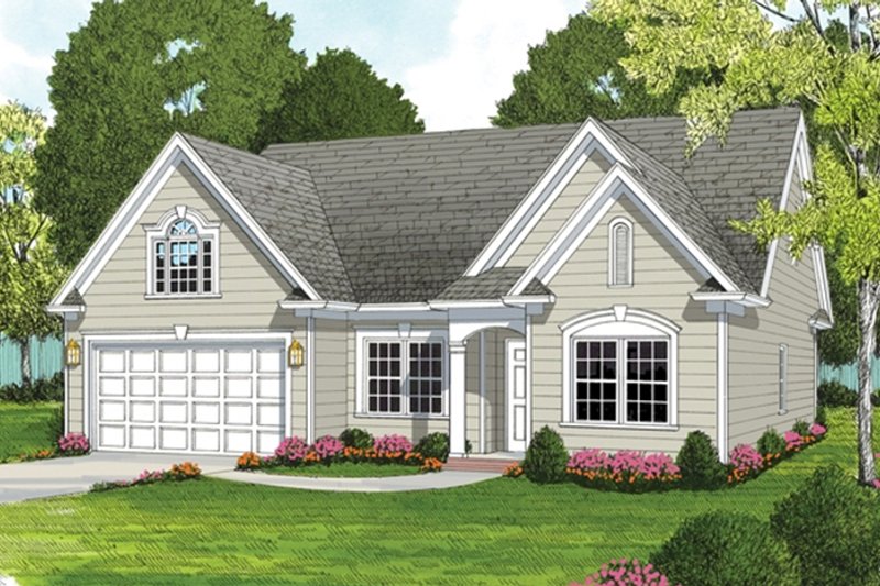 Architectural House Design - Exterior - Front Elevation 4 for Ranch House Plan #453-630 - 4 bed, 3 bath