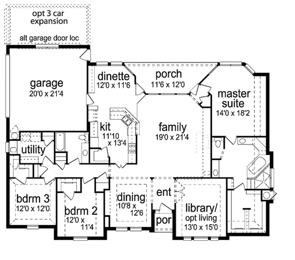 House Design - Traditional Floor Plan - Main Floor Plan #84-774