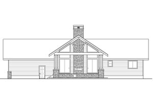 Exterior - Rear Elevation for Craftsman House Plan #124-1019 - 2 bed, 2 bath